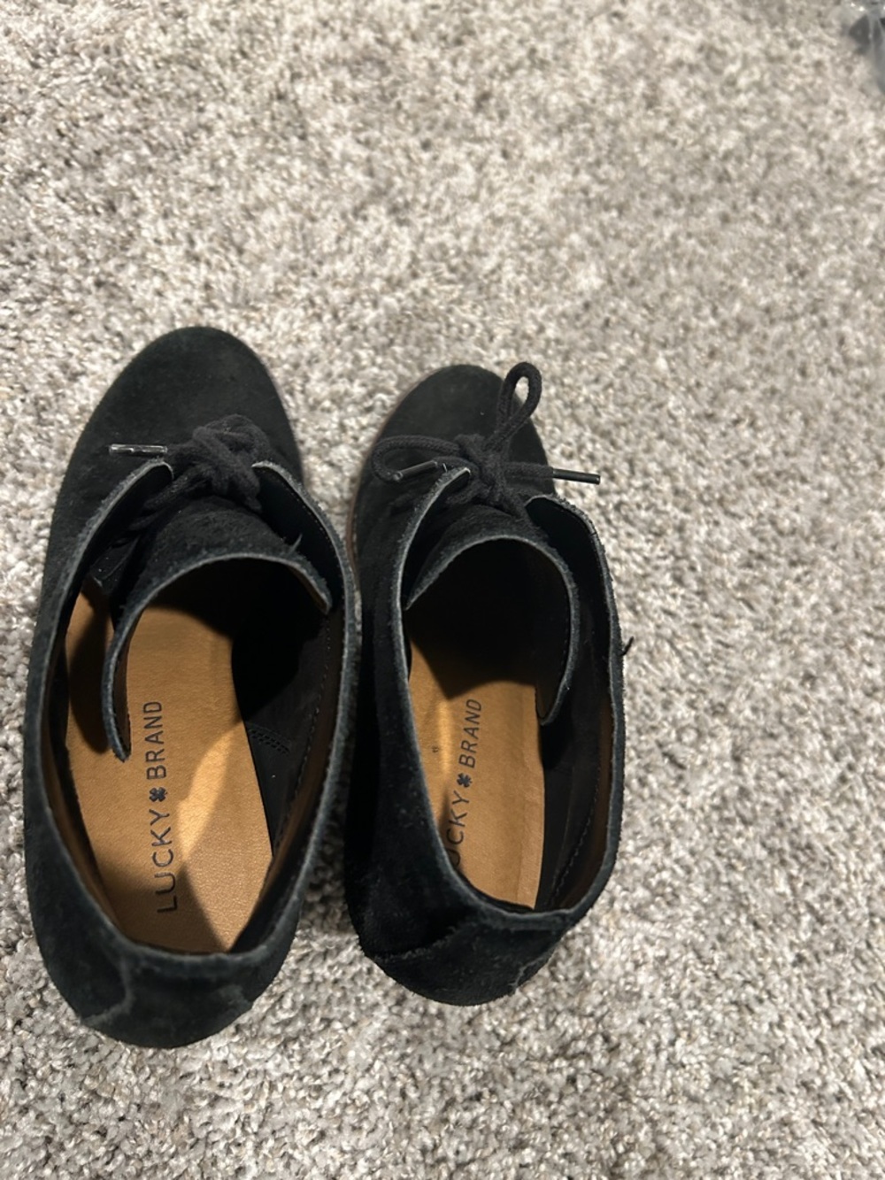 Lucky Brand Women's Black Suede Lace-Up Shoes